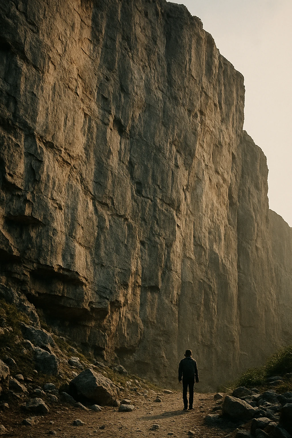 standing at the foot of the cliff emoji