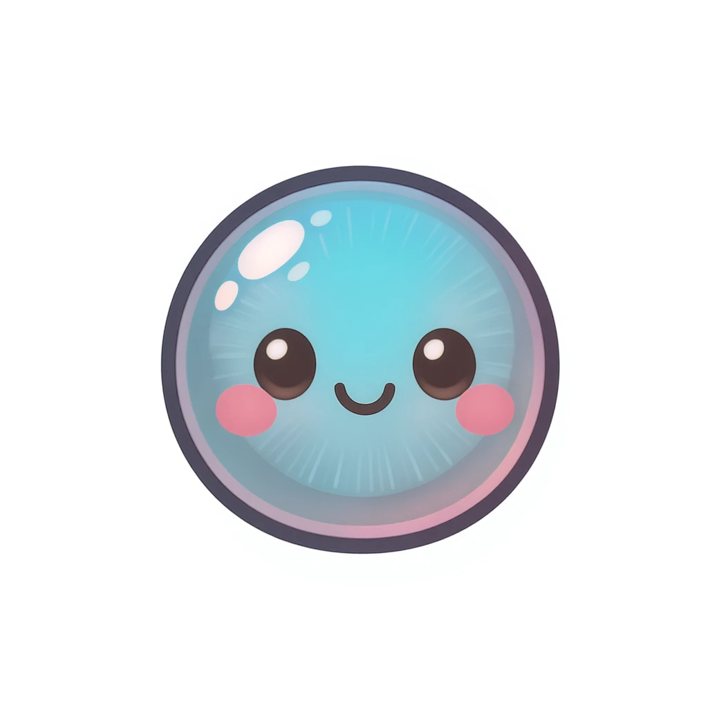 cute and shiny object with a gradient effect, no background emoji