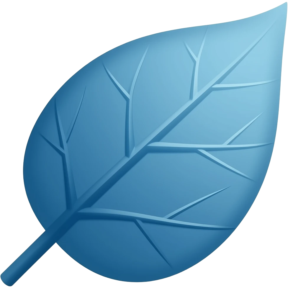 Blue leaf emoji