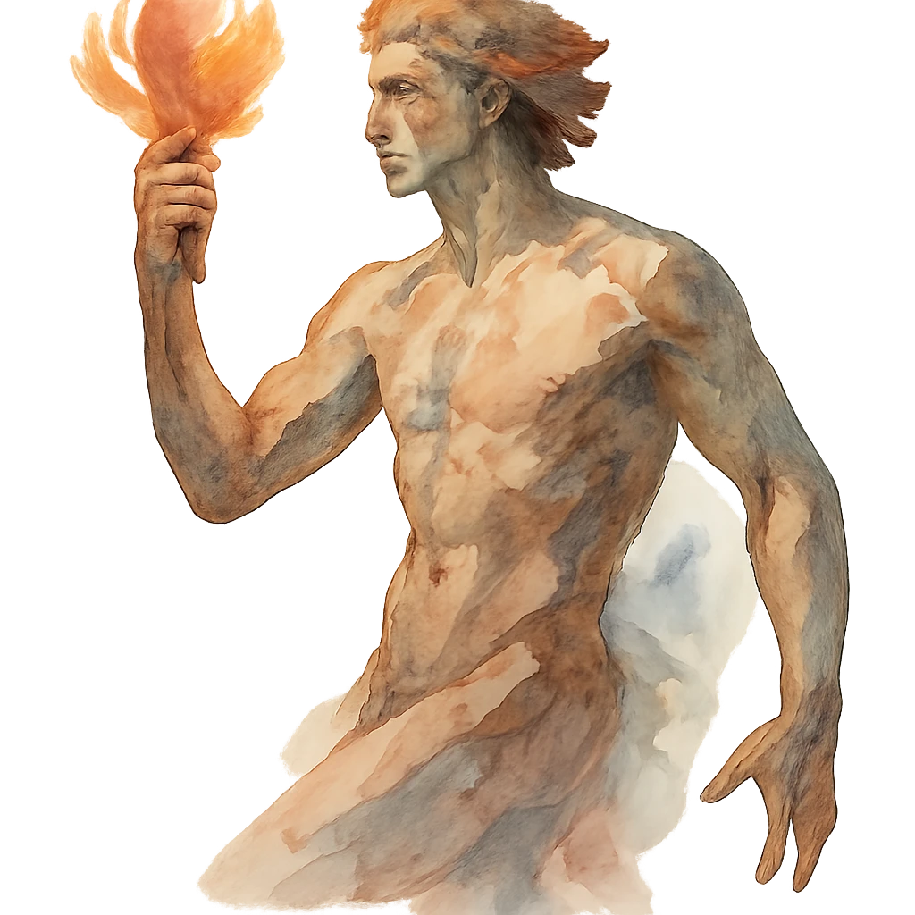 watercolor style Prometheus emoji