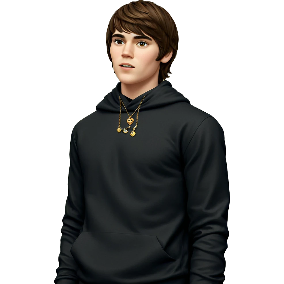 brown haired boy with jewelry emoji