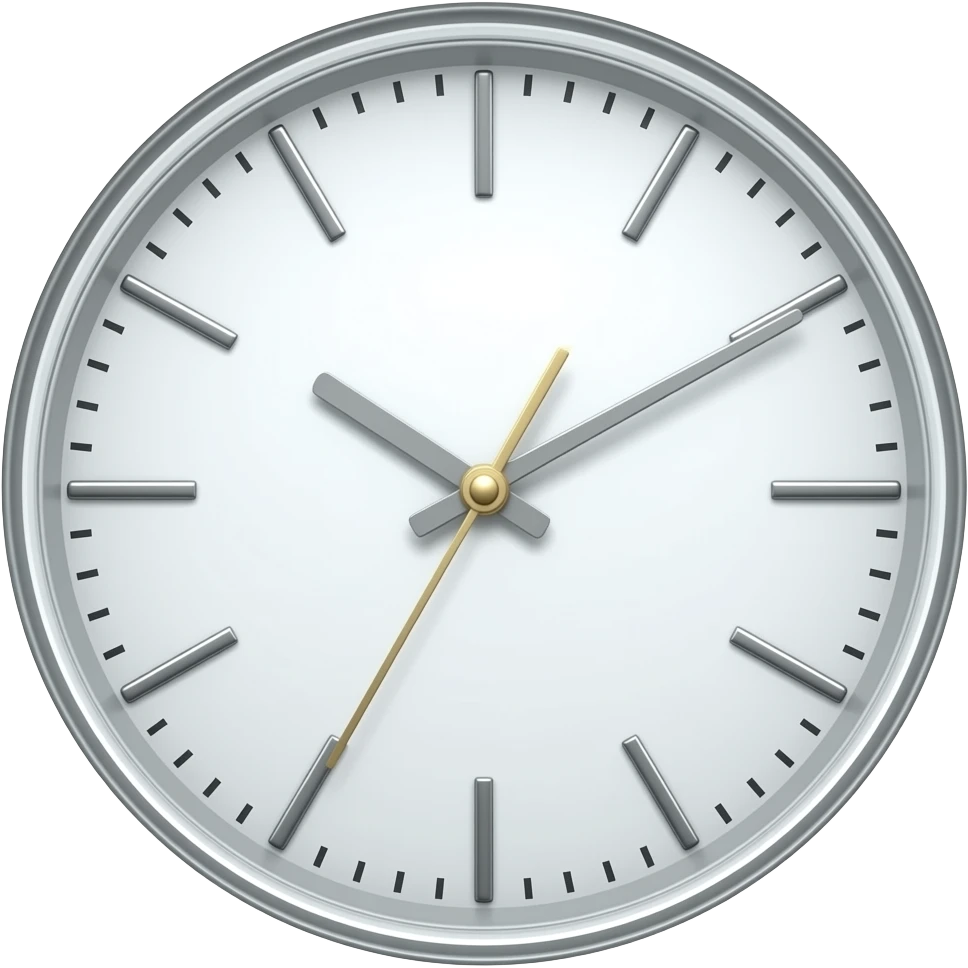 simple glass clock emoji