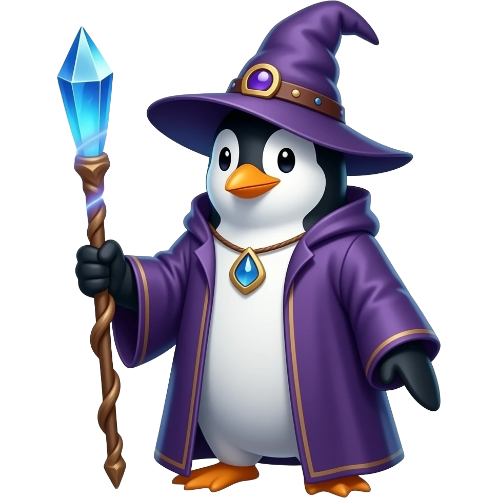 Penguin Wizard emoji