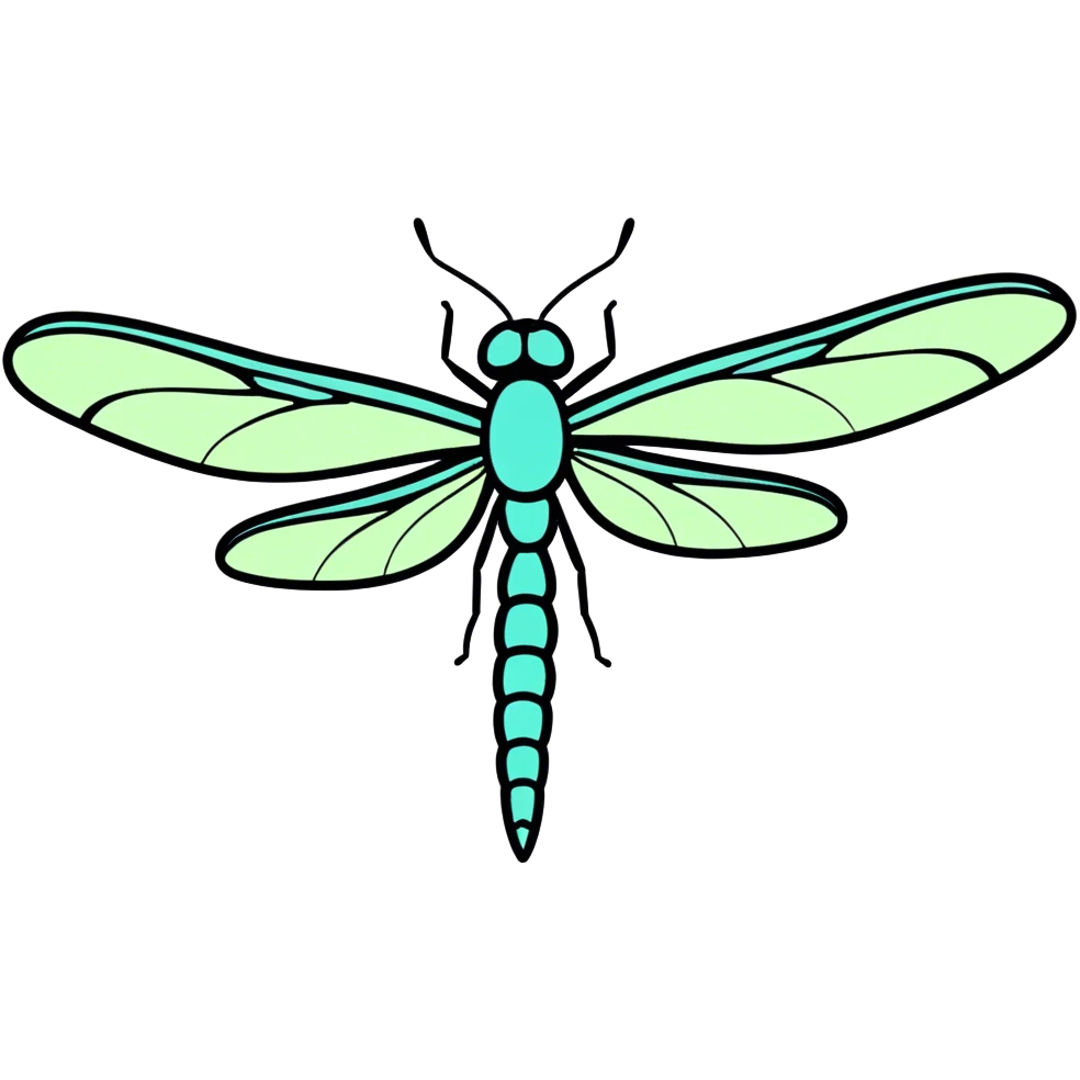 A dragonfly flies over the field. emoji