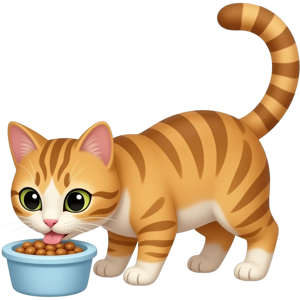 A cat is eating my potty emoji