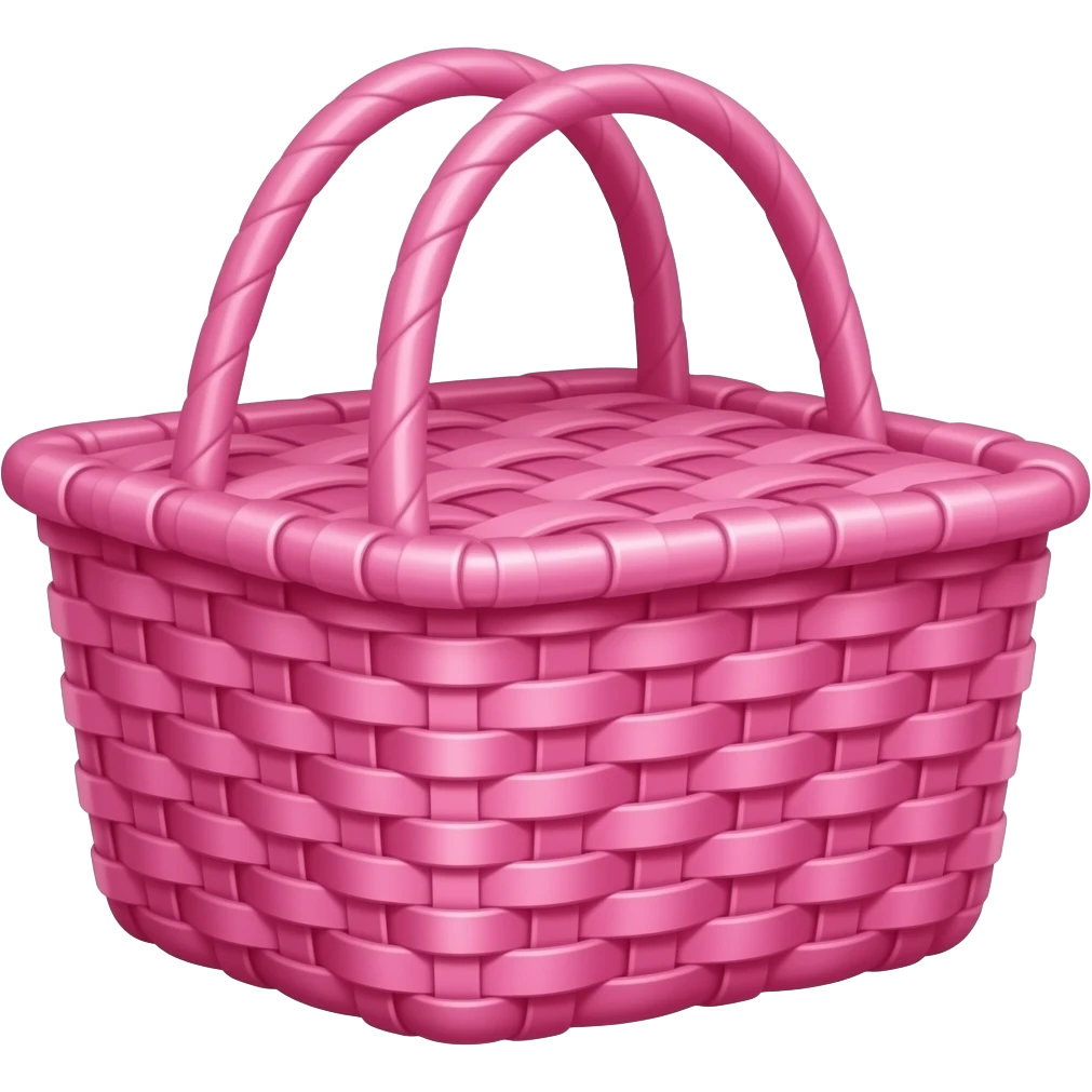 Pink picnic basket with two handles emoji