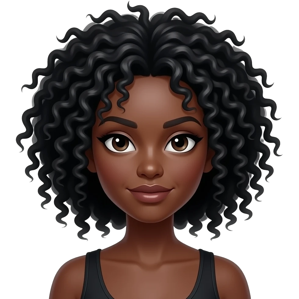 Sad black woman with sassy hair emoji