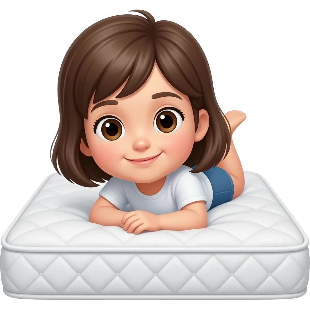 enfant couché sur matelas emoji