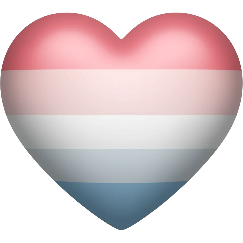 Multicolor heart only with light red, light blue and white emoji