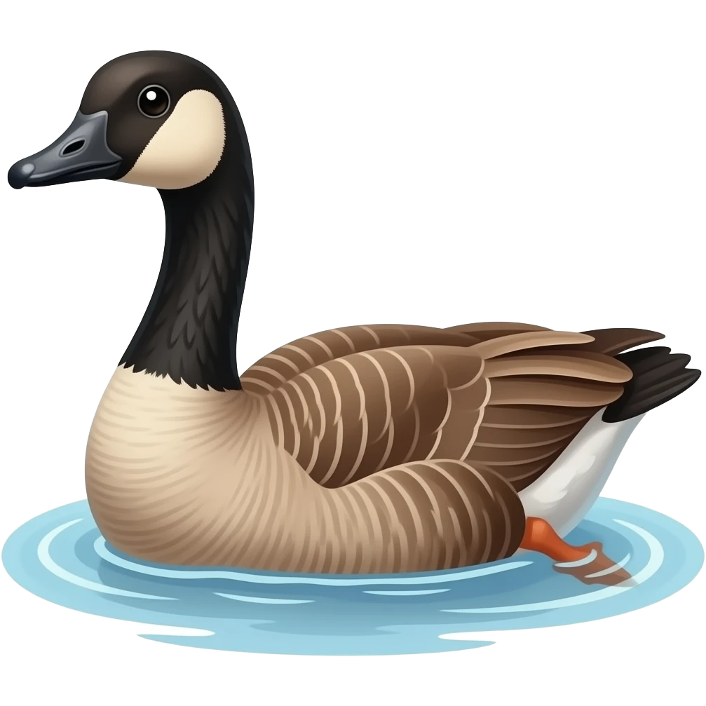 Cartoon Canadian goose swiming emoji