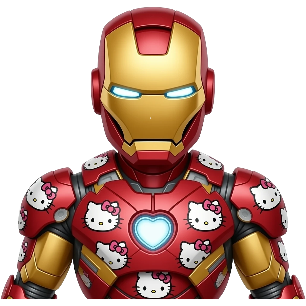 Iron man crossover Hello Kitty emoji
