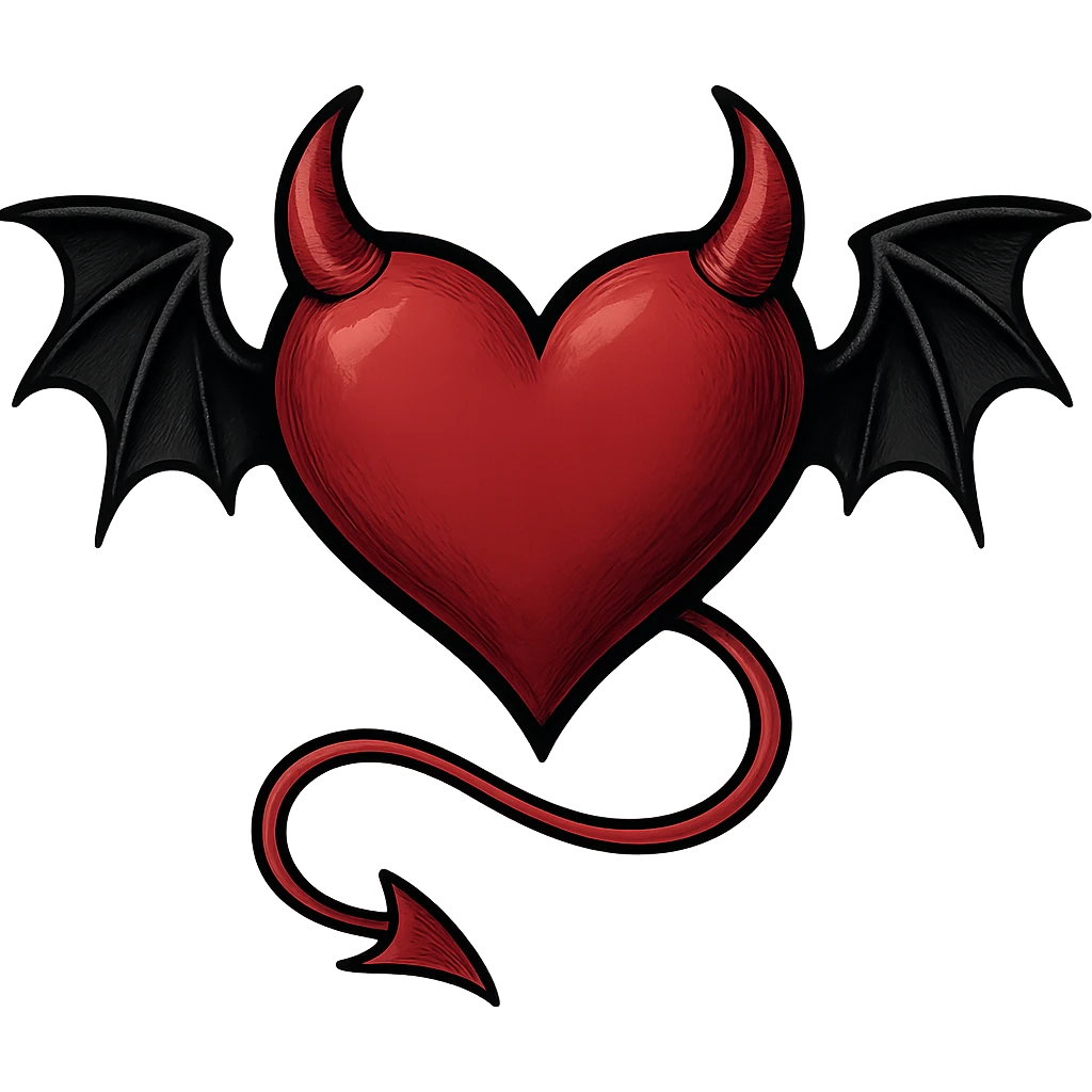 devil heart with wings,no background emoji