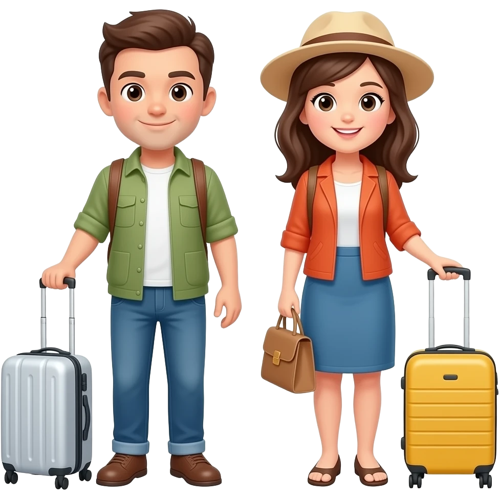 Hombre y mujer viajan emoji