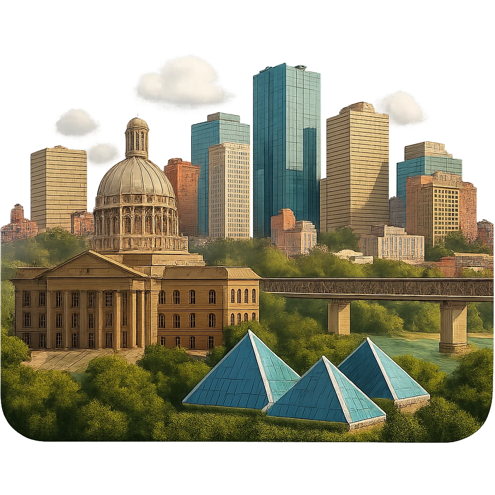 cinematic, realistic emoji of Edmonton, Alberta, featuring a skyline with iconic landmarks such as the Alberta Legislature Building, Muttart Conservatory, and the High Level Bridge, with lifelike detail, accurate colors, bright lighting, wide city view, fully transparent background, no text or labels emoji