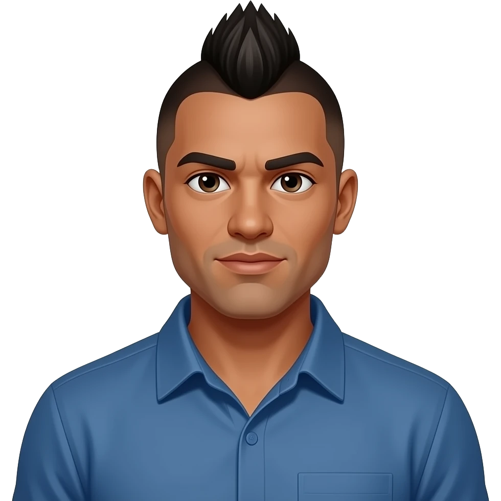 man skin mohawk and blue yes and more broad shoulder emoji