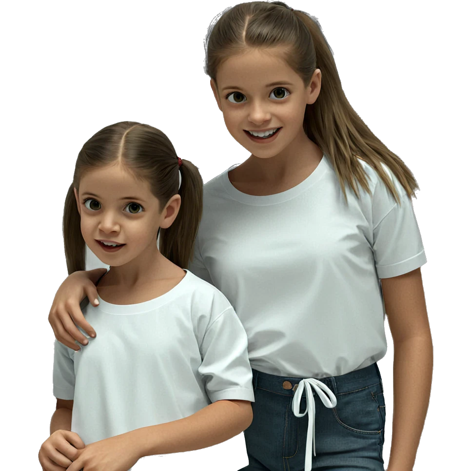 girls smiling in white shirts emoji