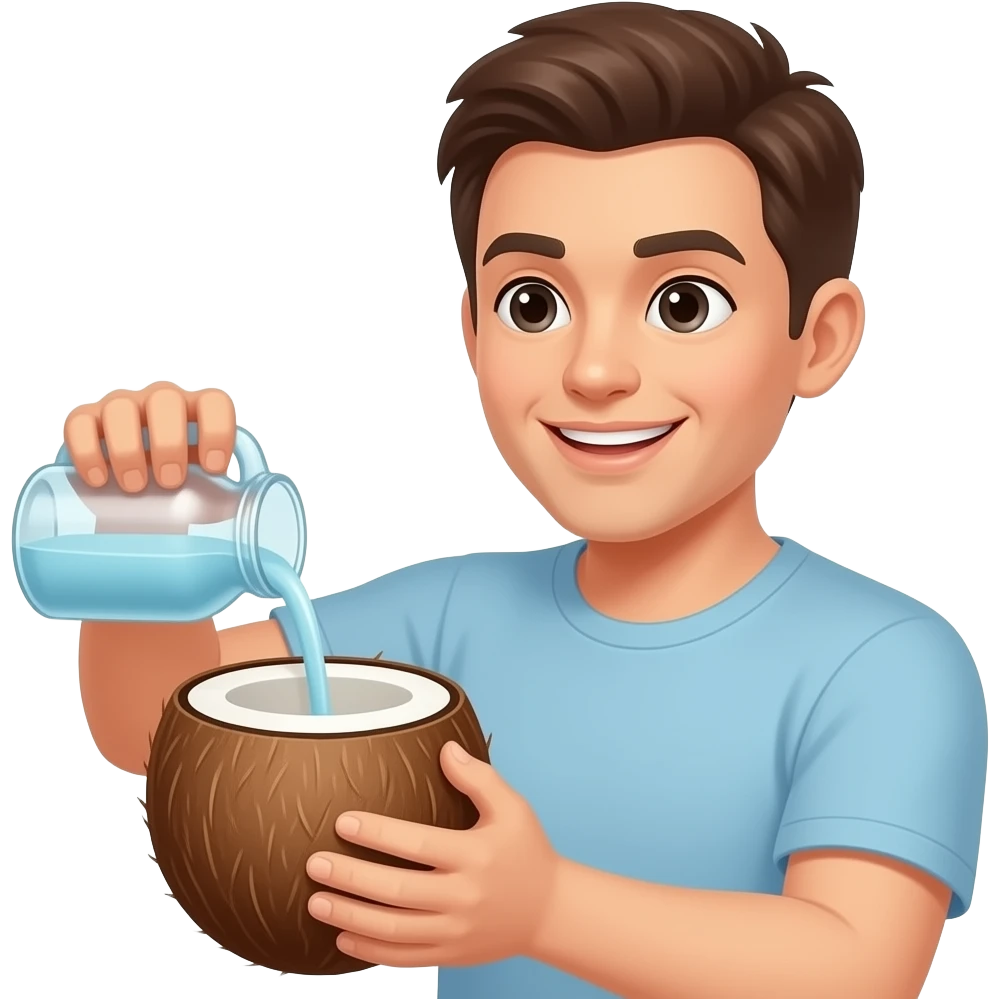 Remove the coconut juice and coconut emoji