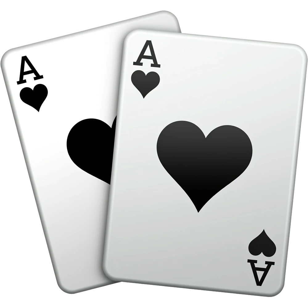 two black and white ace of hearts  cards emoji