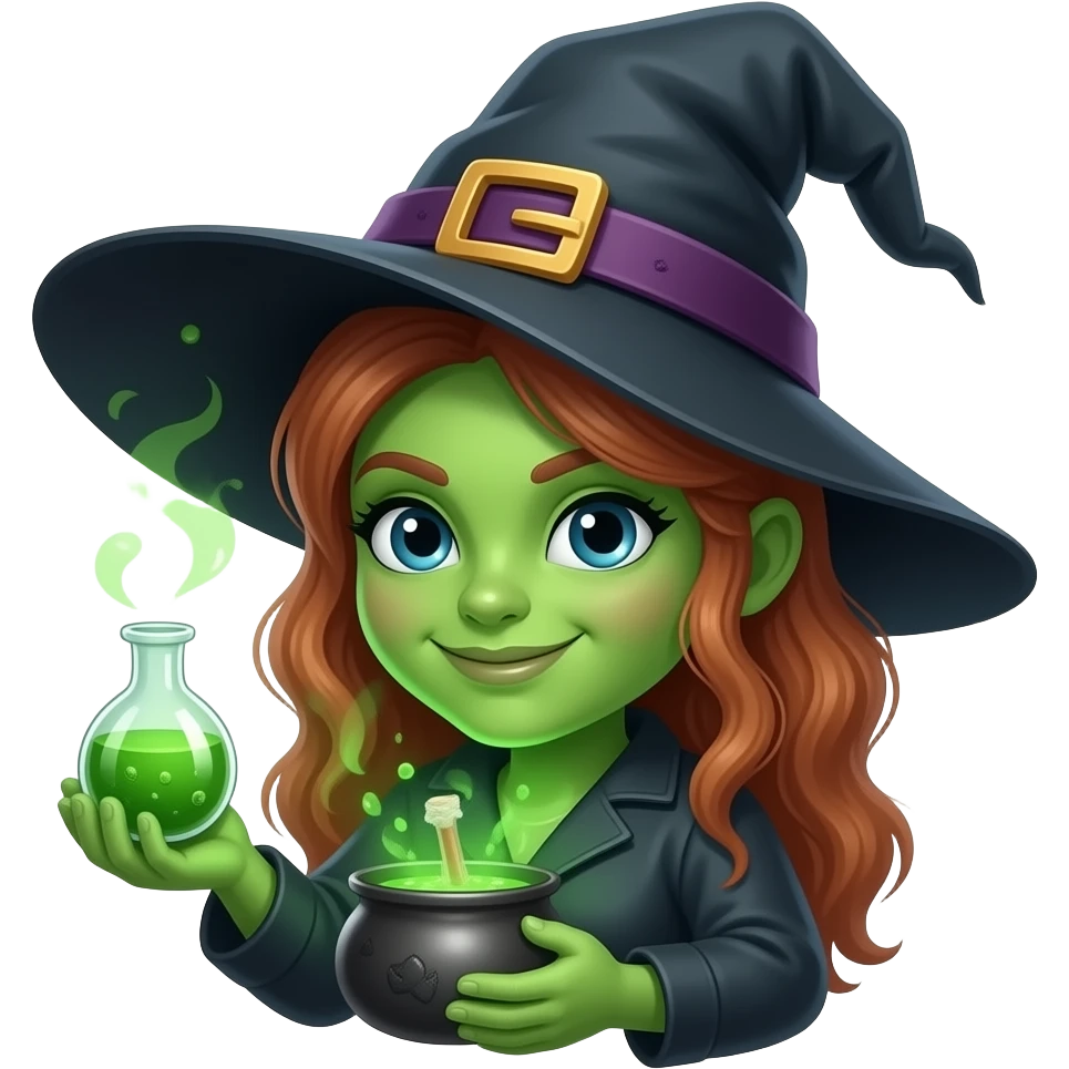 green witch cooking potion emoji