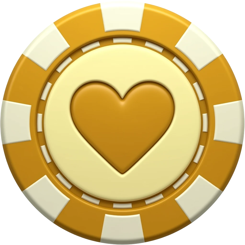 Hayır bak poker çipi içinde kalp olsun poker çipi sarı olsun emoji