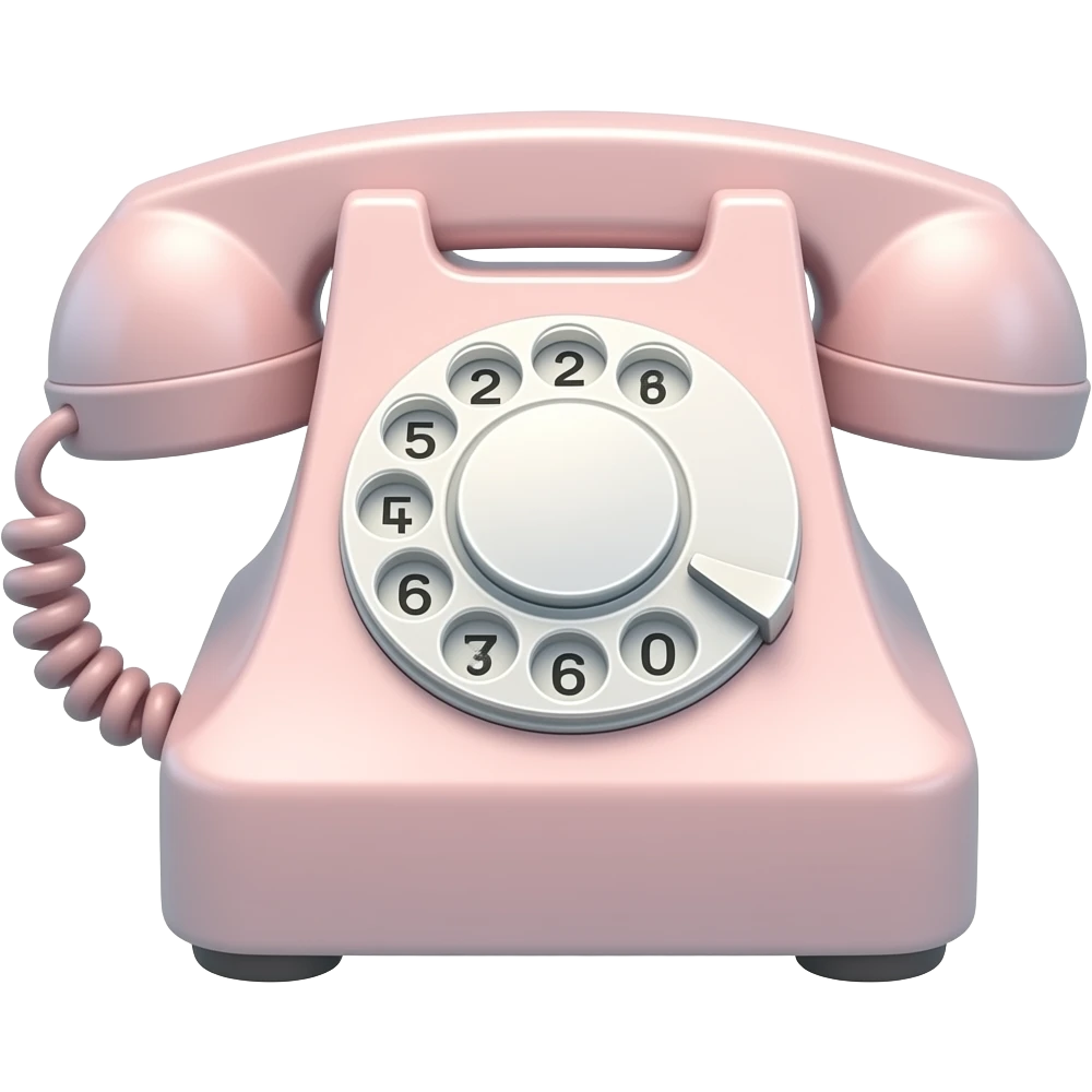 pastel retro telephone with soft shadows, gentle sparkle, clean girl vibes emoji