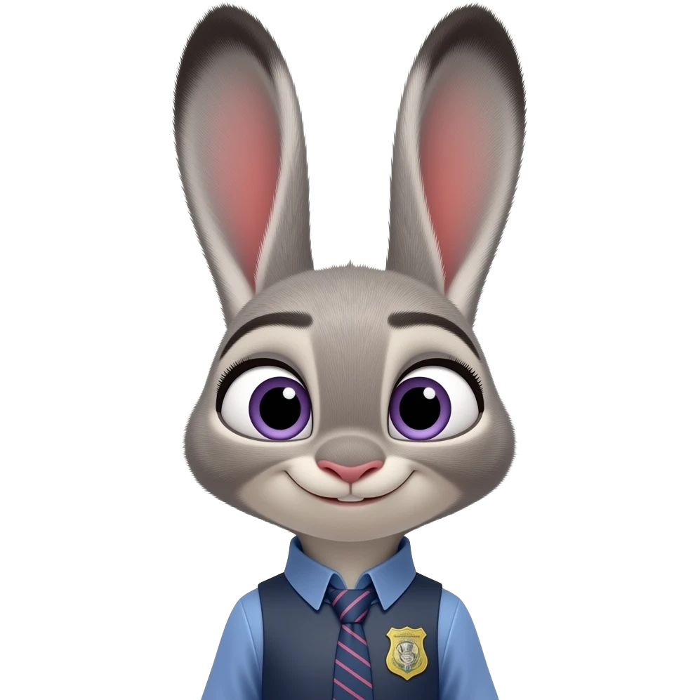 grey bunny like zootopia but a boy and not a cop emoji