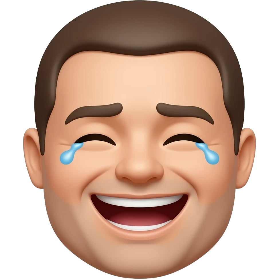 yellow circle screaming emoji with tears down the eyes happy emoji