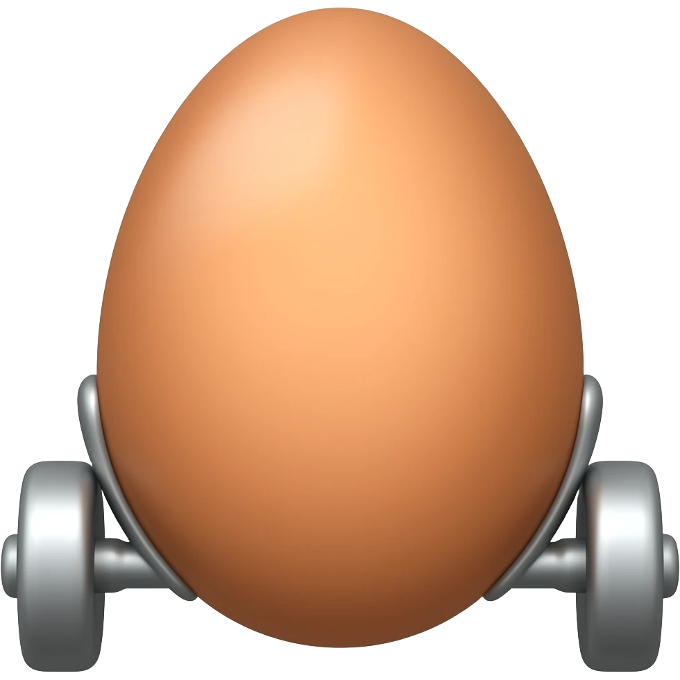 Wheeled egg emoji
