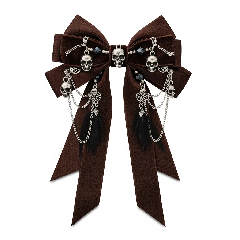 brown goth bow remove background emoji