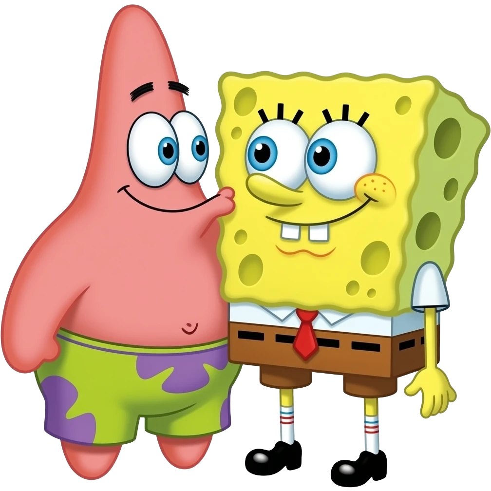 SpongeBob kissing Patrick emoji