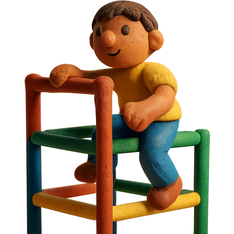 person climbing on a jungle gym emoji