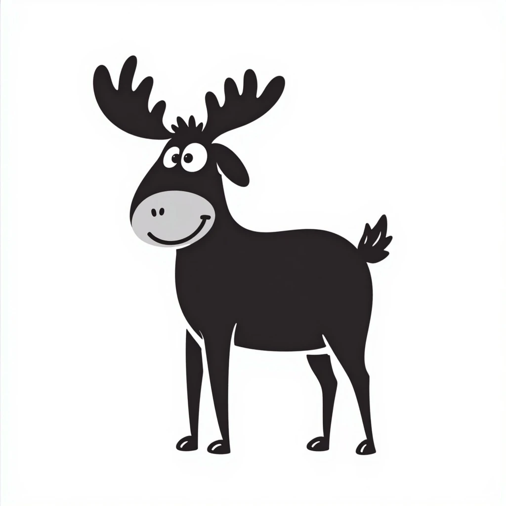Hand drawn doodle style moose emoji