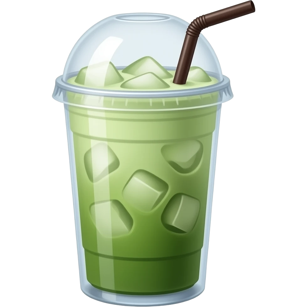 Iced matcha latte without straw emoji