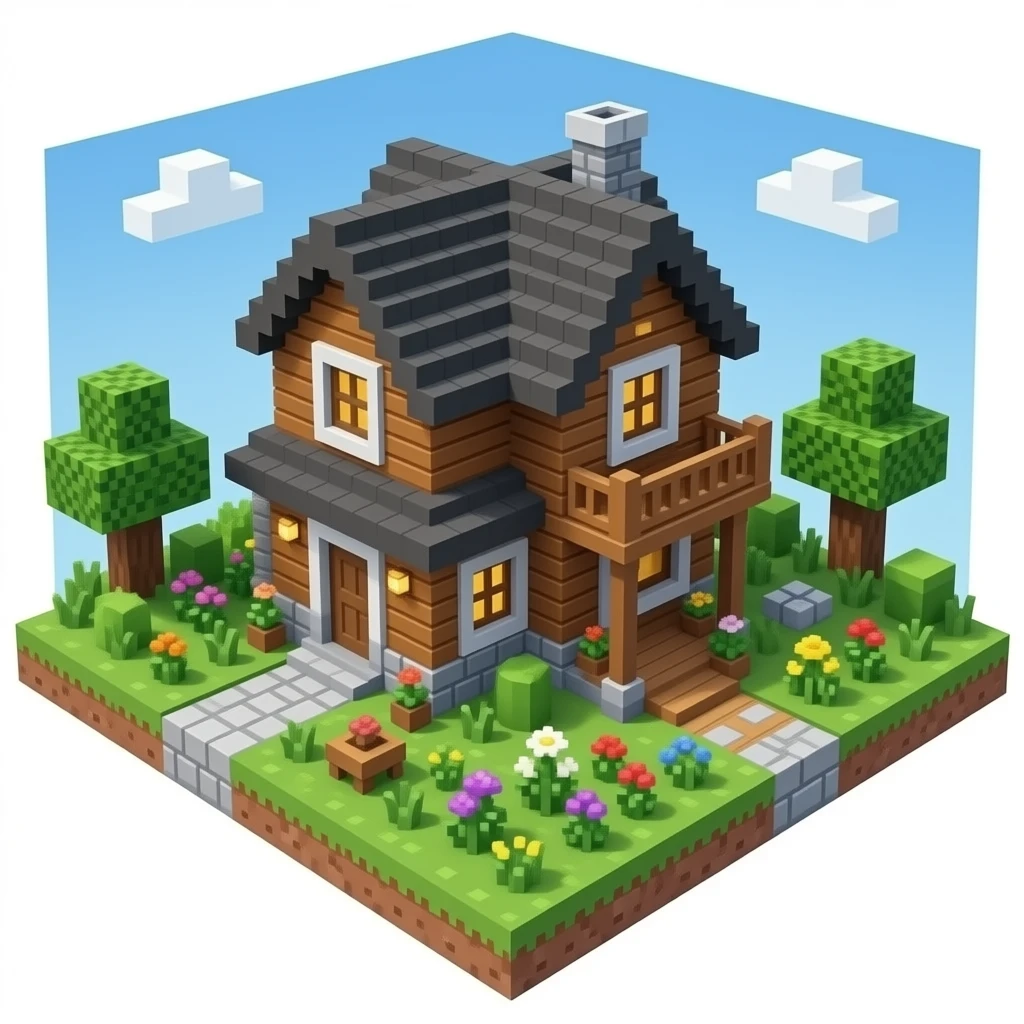 Minecraft  dark oak house tutorial emoji