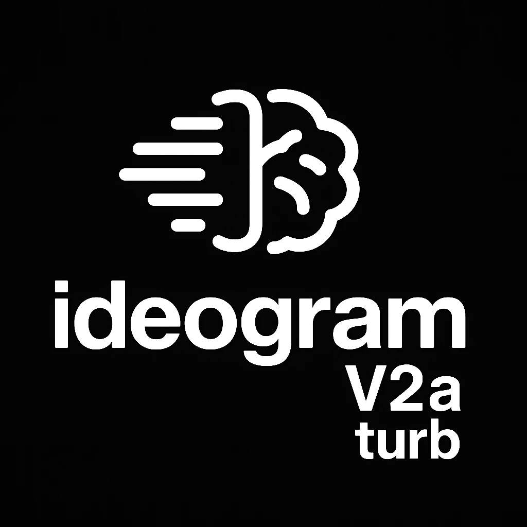 recreate this logo with text of "ideogram V2a turb", MAKE IT FIT IN SQAURE  emoji