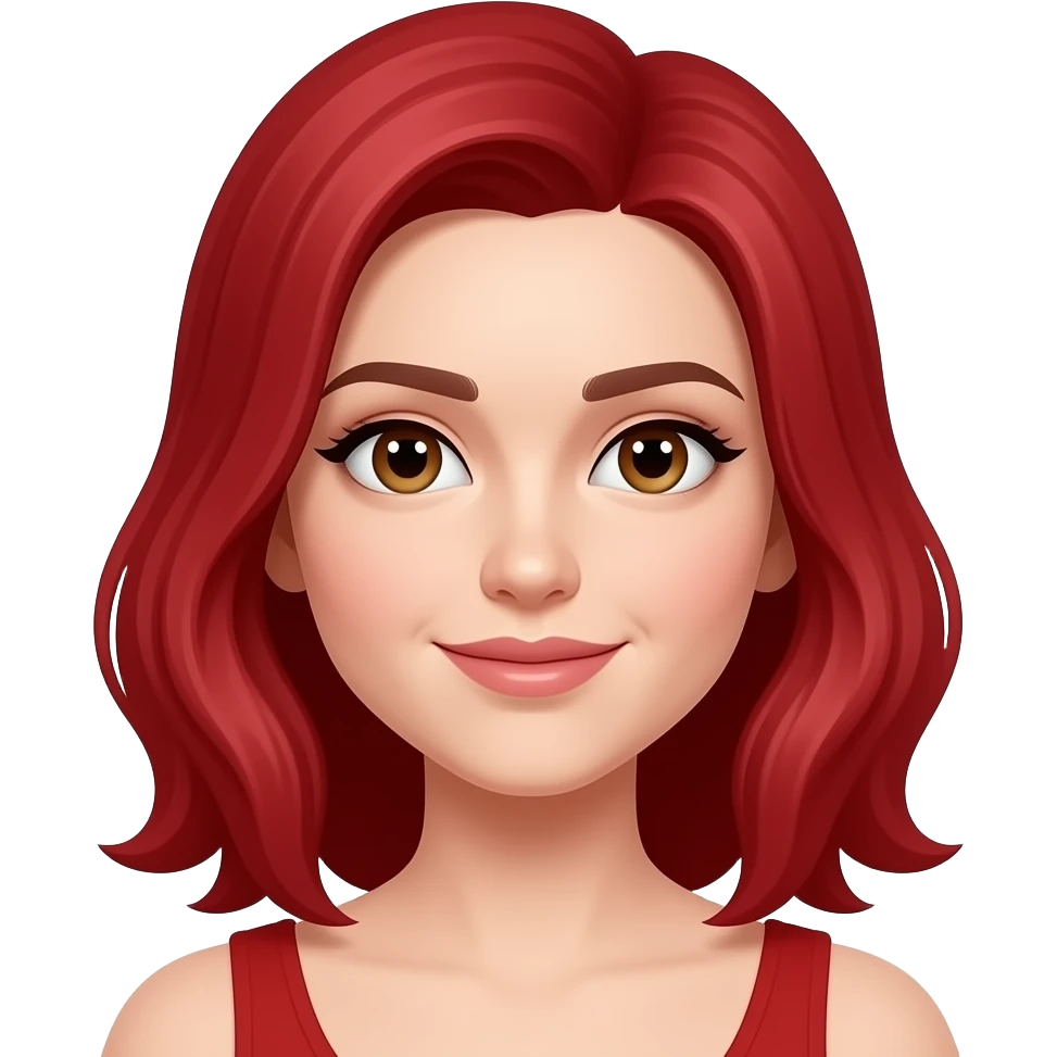 Ruby red hair emoji