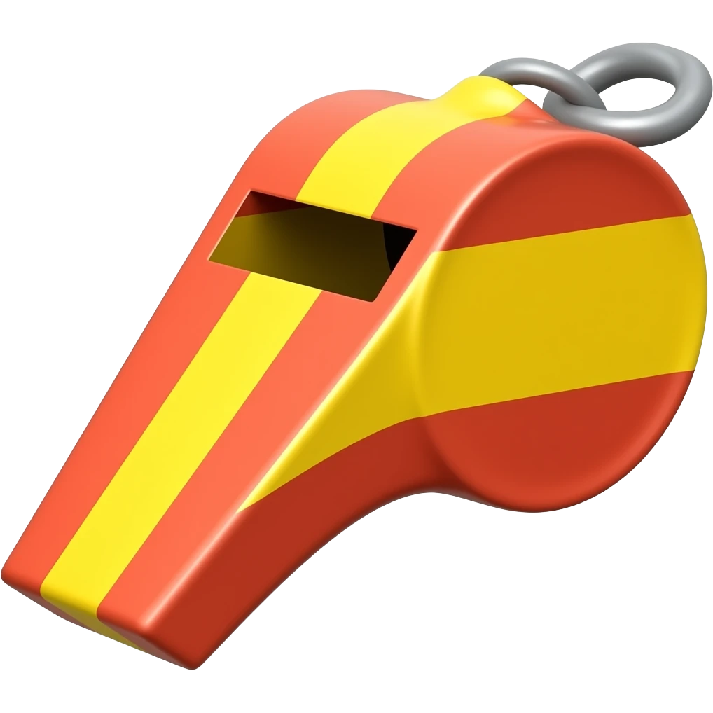 Whistle red yellow red like flag straight strips emoji
