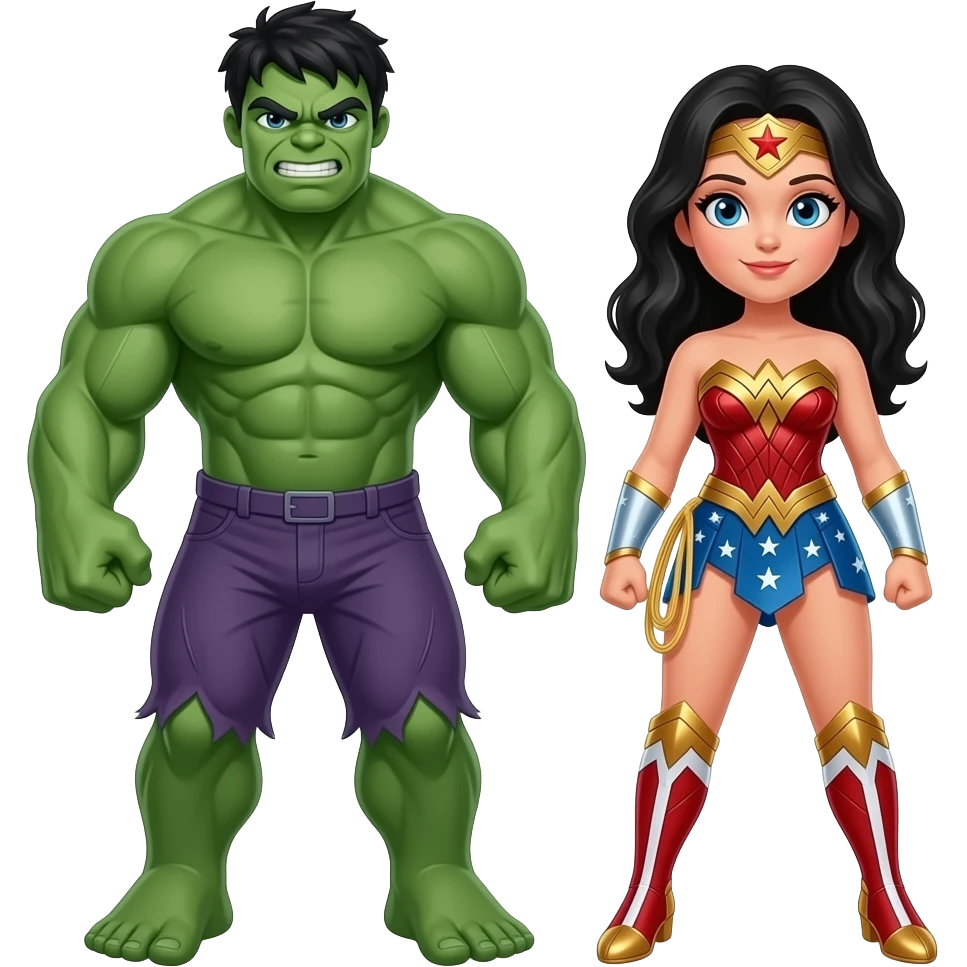 hulk  e mulher maravilha emoji