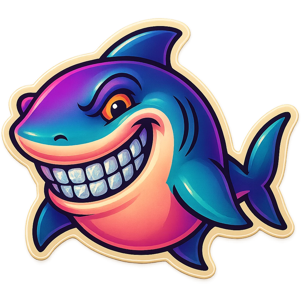 A SHARK WITH A GRIN. emoji