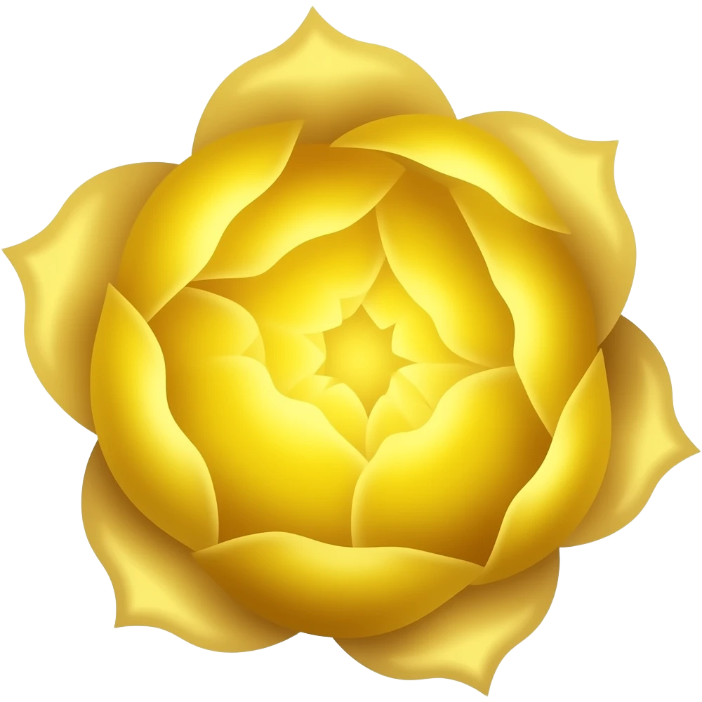 bioluminescent, high detailed golden bloom emoji