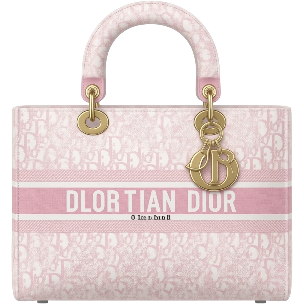 Pink Dior Oblique Embroidery and White Lace tote bag emoji
