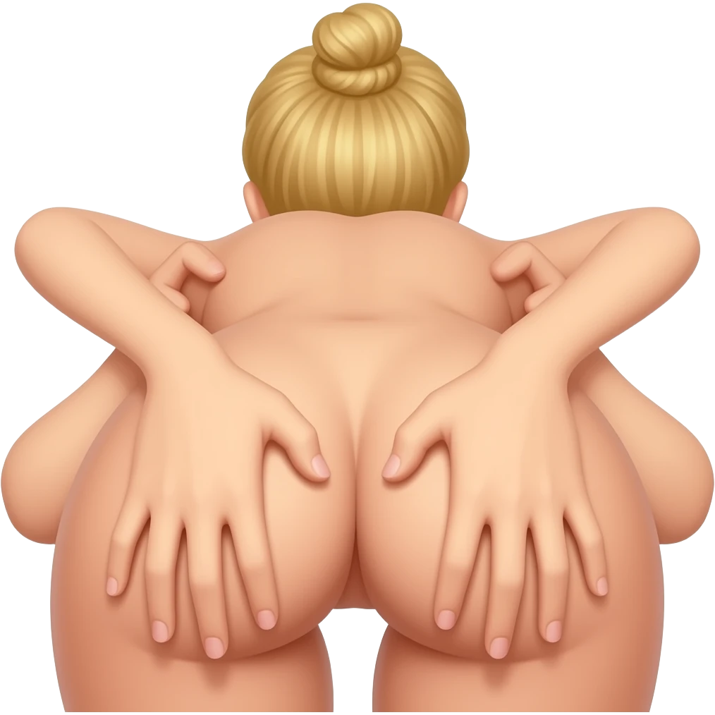 nude women leaning forward at the waist blonde hands at side from behind emoji