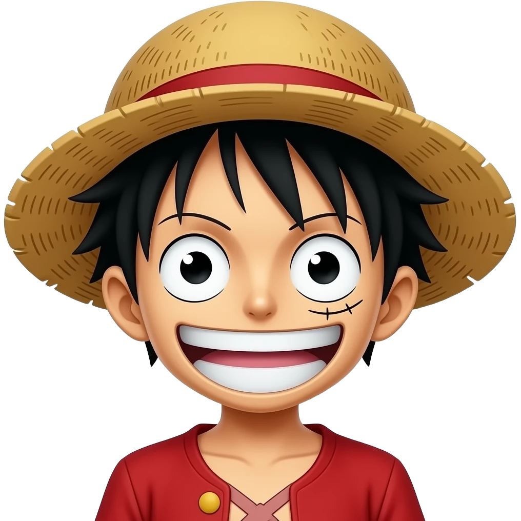 Luffy with wide open eyes emoji