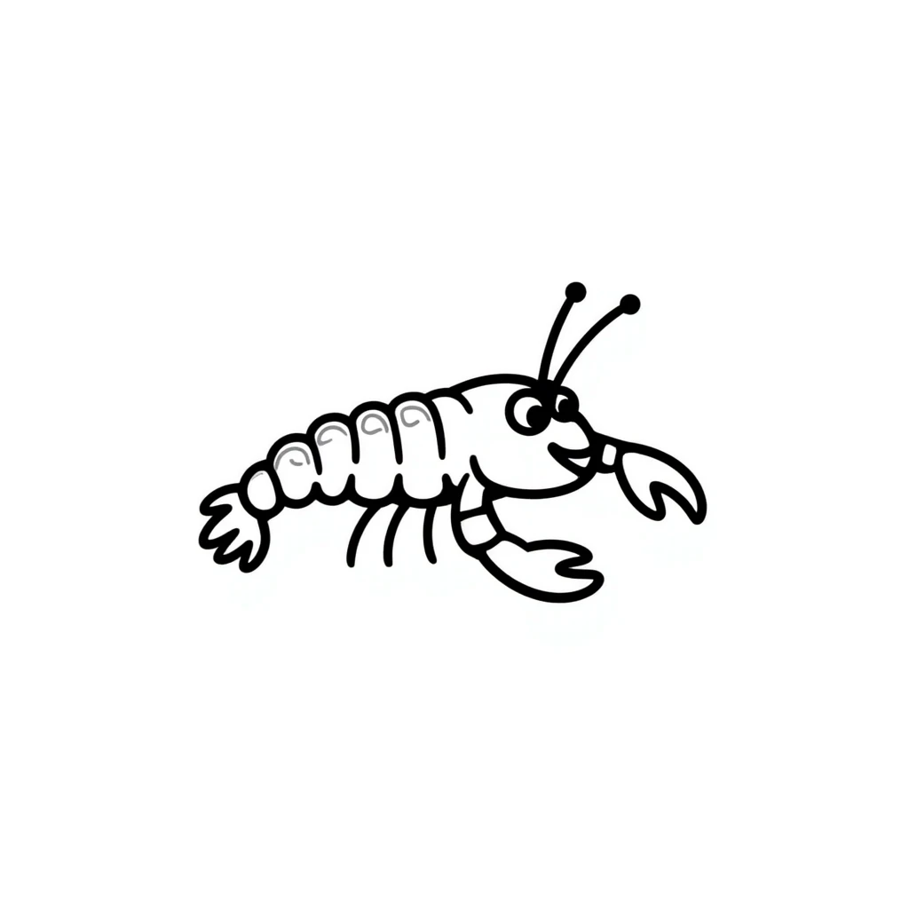 crawfish, hand drawn doodle style emoji
