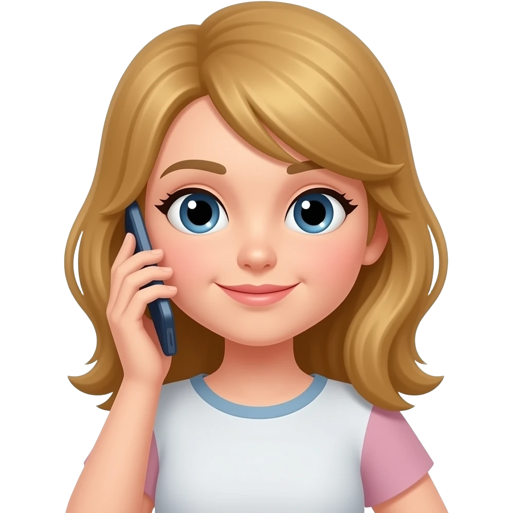 Chica usando el celular emoji