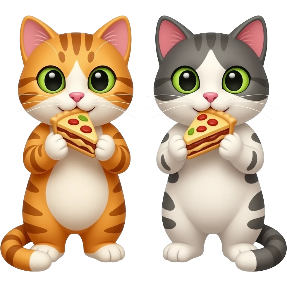 two married cats eating pie emoji