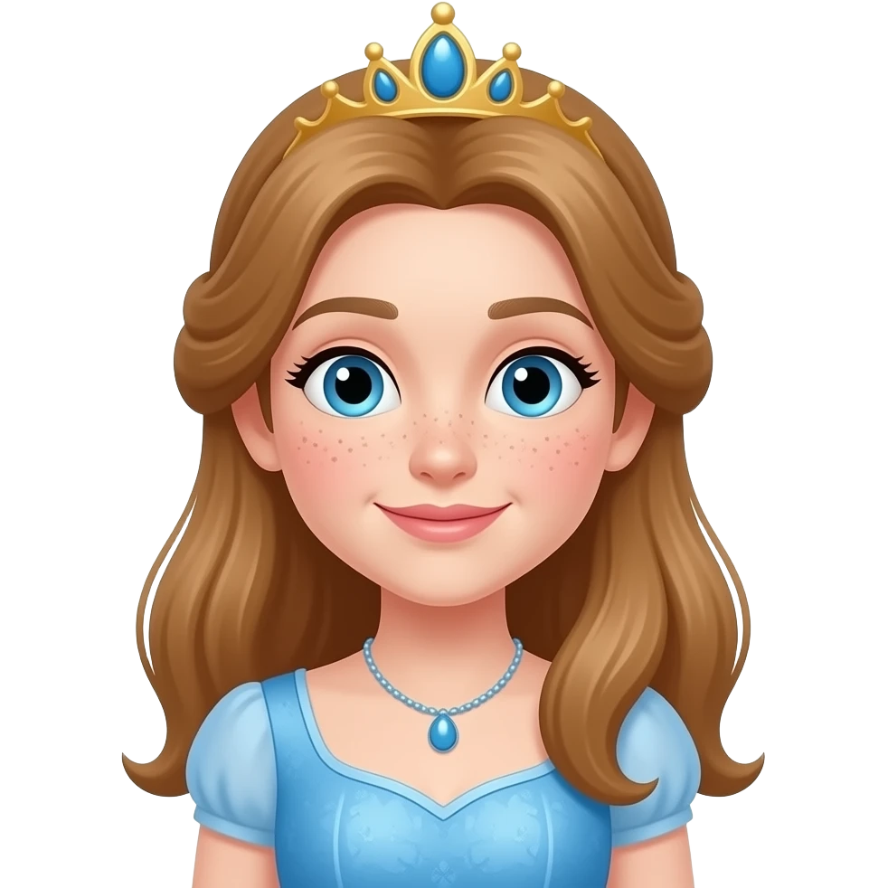 Princess with light brown hair and freckles emoji