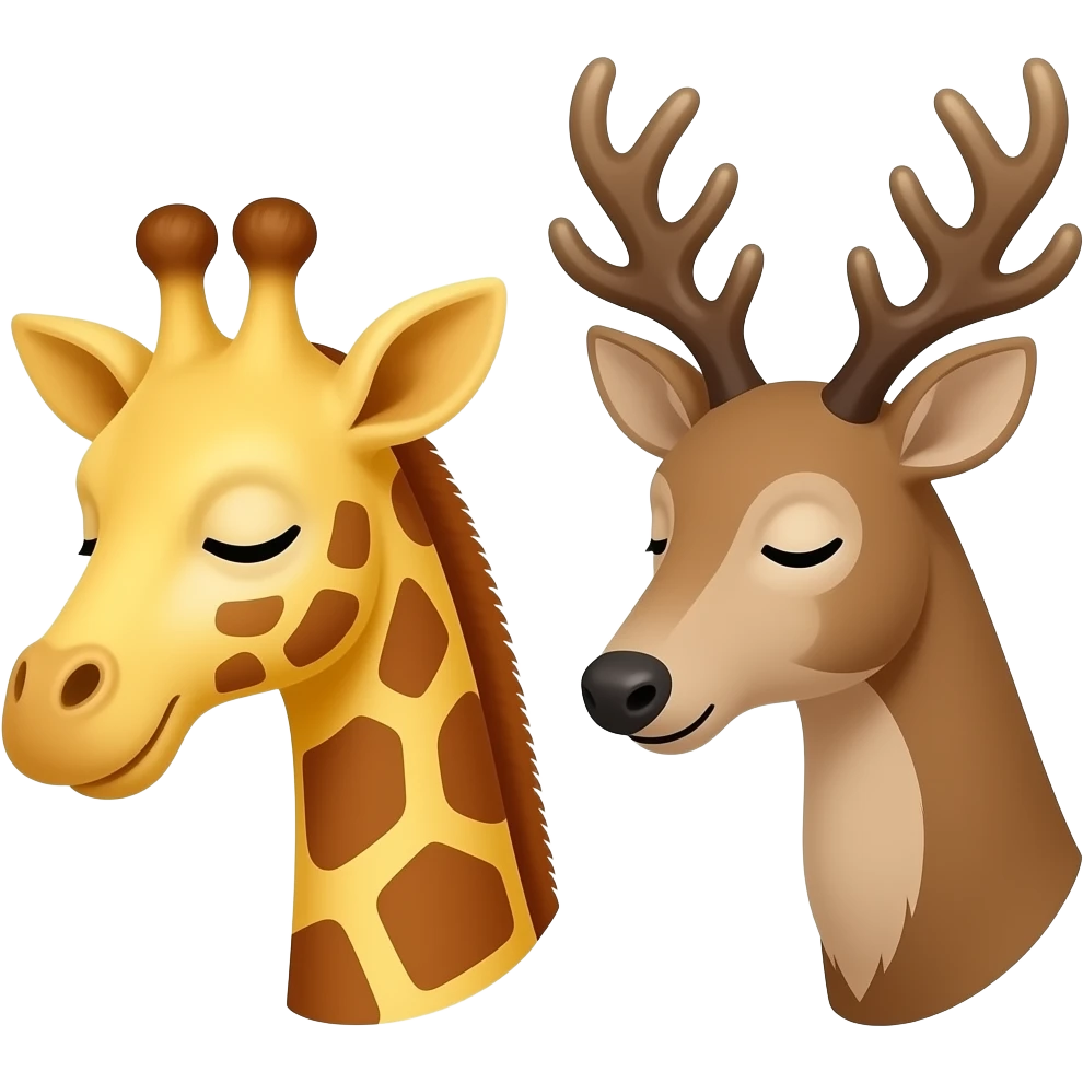 Einfacher Giraffenkopf und Elchkopf schlafen emoji