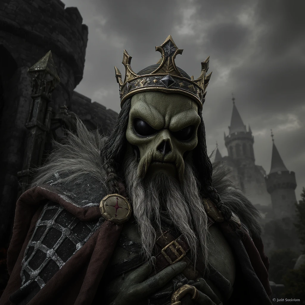 The sinister king emoji, not cartoon like emoji