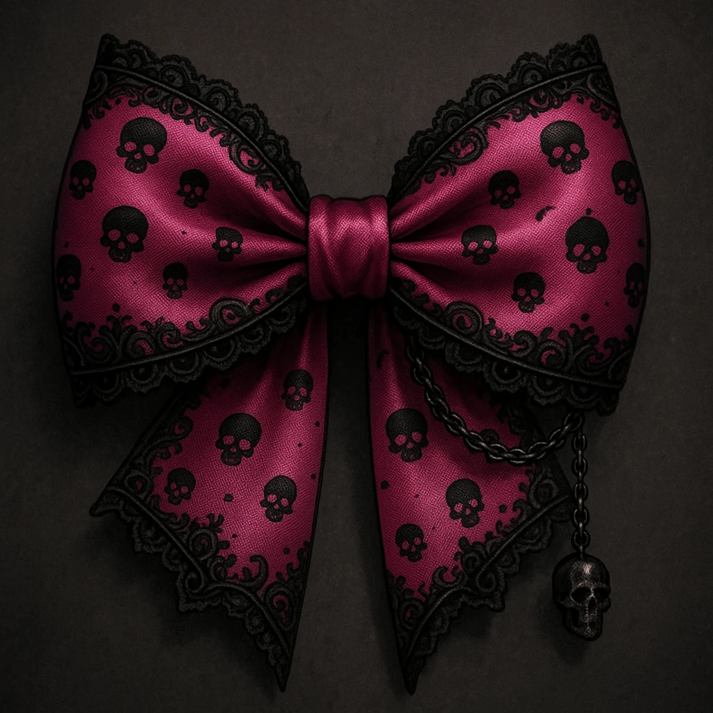 goth pink bow emoji